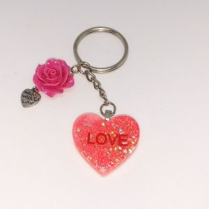 Handmade Resin Love Heart with Rose